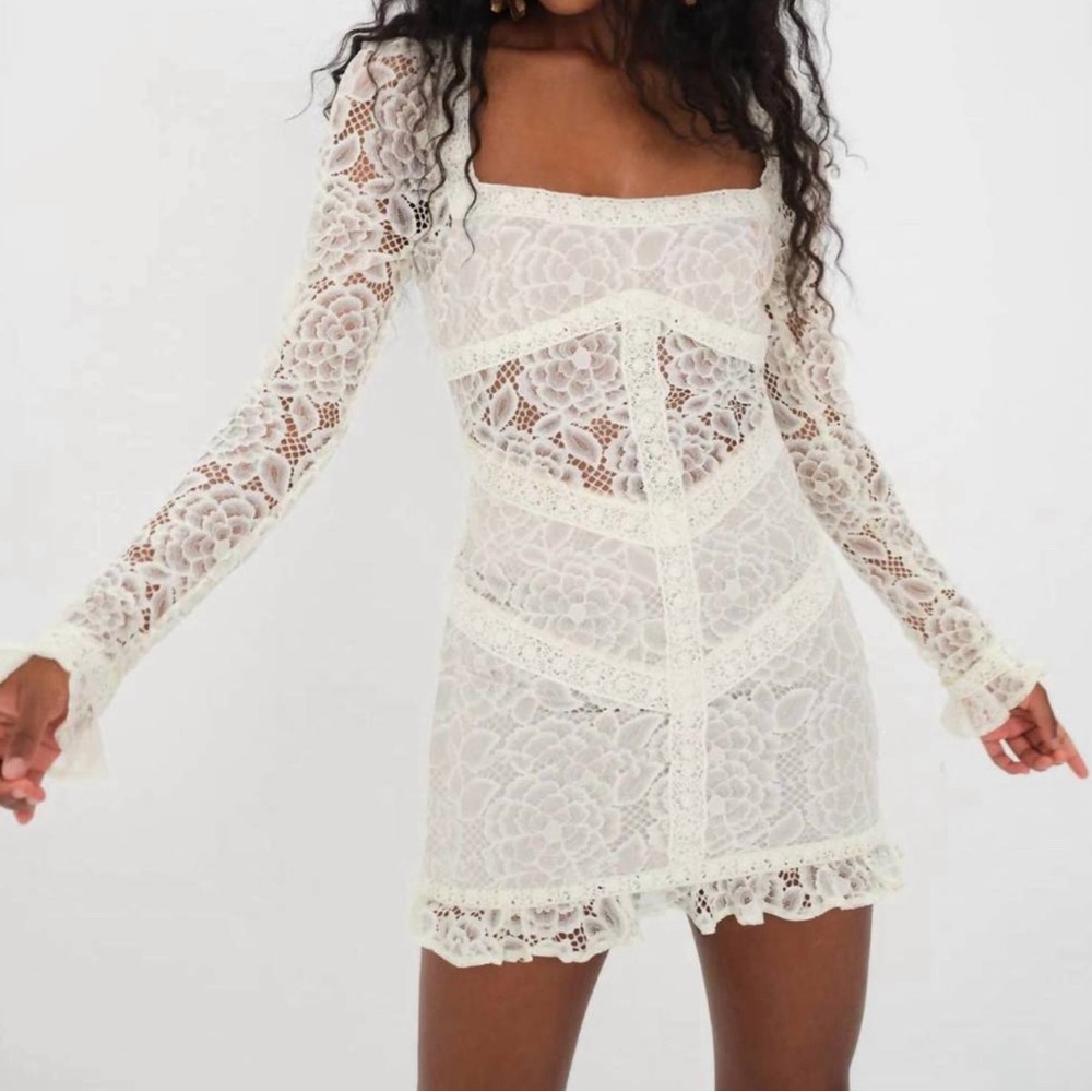 NEW FOR LOVE & LEMONS cleo mini dress in ivory